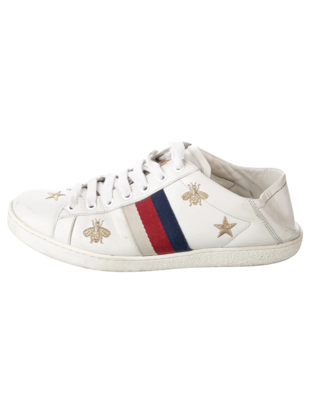 Sylvie Web Accent Leather Sneakers
